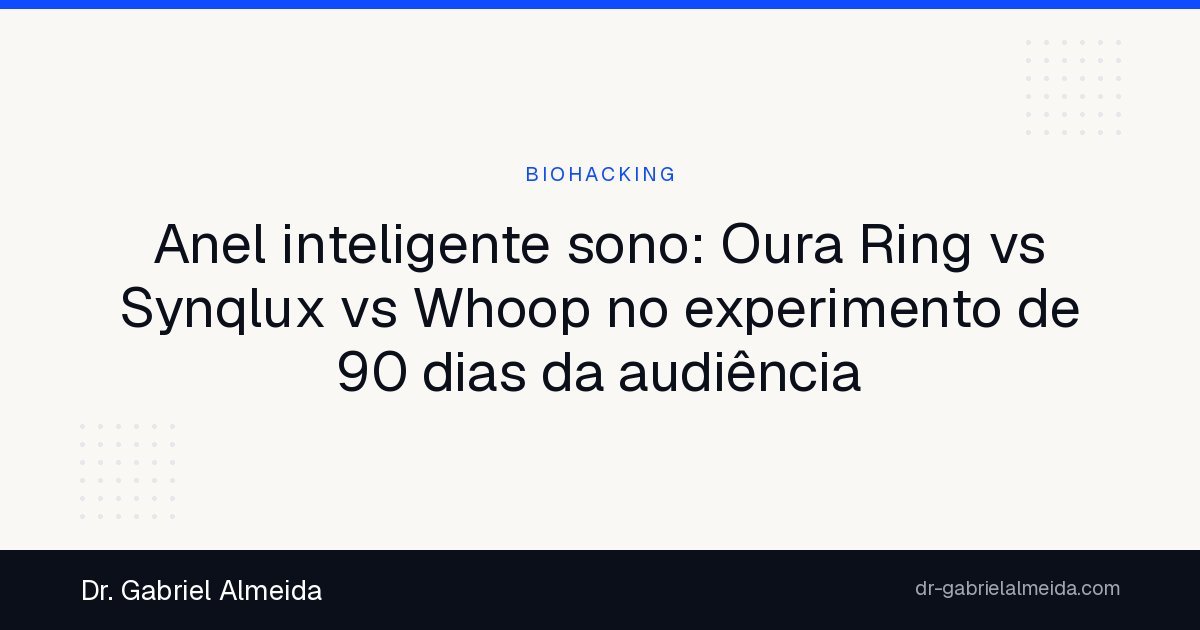 Anel inteligente sono: Oura Ring vs Synqlux vs Whoop no experimento de 90 dias da audiência